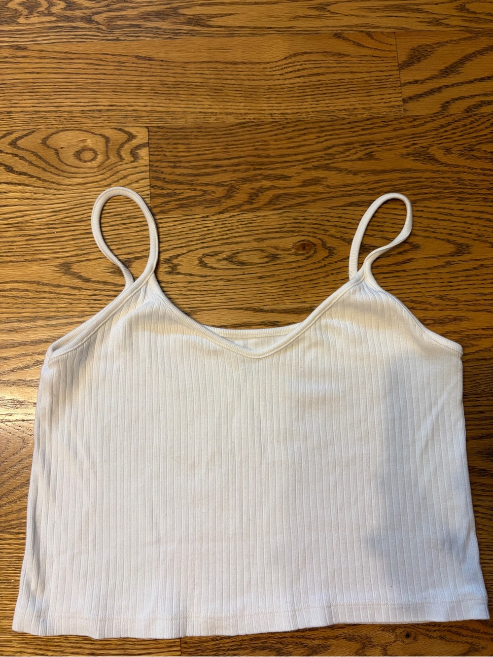 Brandy Melville White Ribbed Spaghetti Strap Camisole